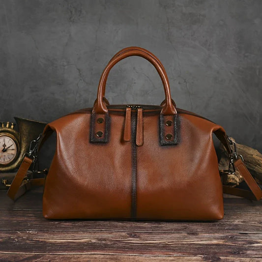 Vintage Handtas van Echt Leer voor Vrouwen