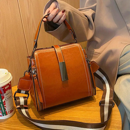 Retro Crossbody Tas met Verstelbare Riem