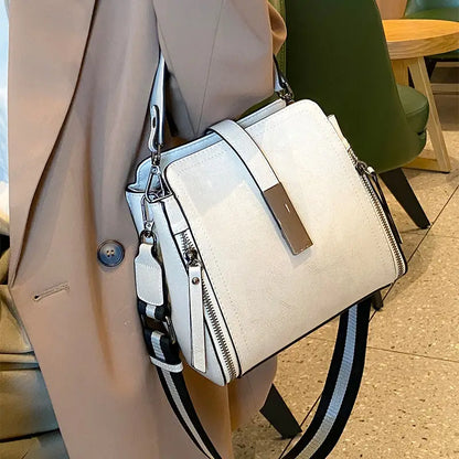 Retro Crossbody Tas met Verstelbare Riem