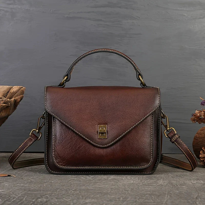 Echte Leren Dames Retro Mailman Crossbody Tas