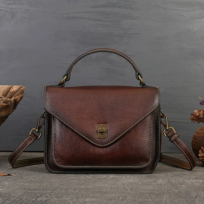 Echte Leren Dames Retro Mailman Crossbody Tas