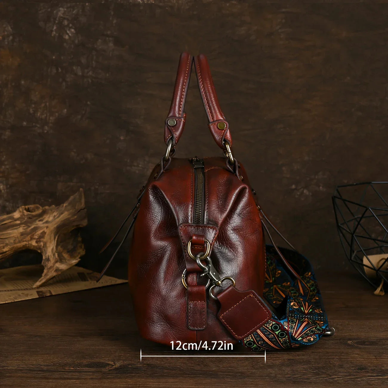 Bruine Leren Vintage Tas
