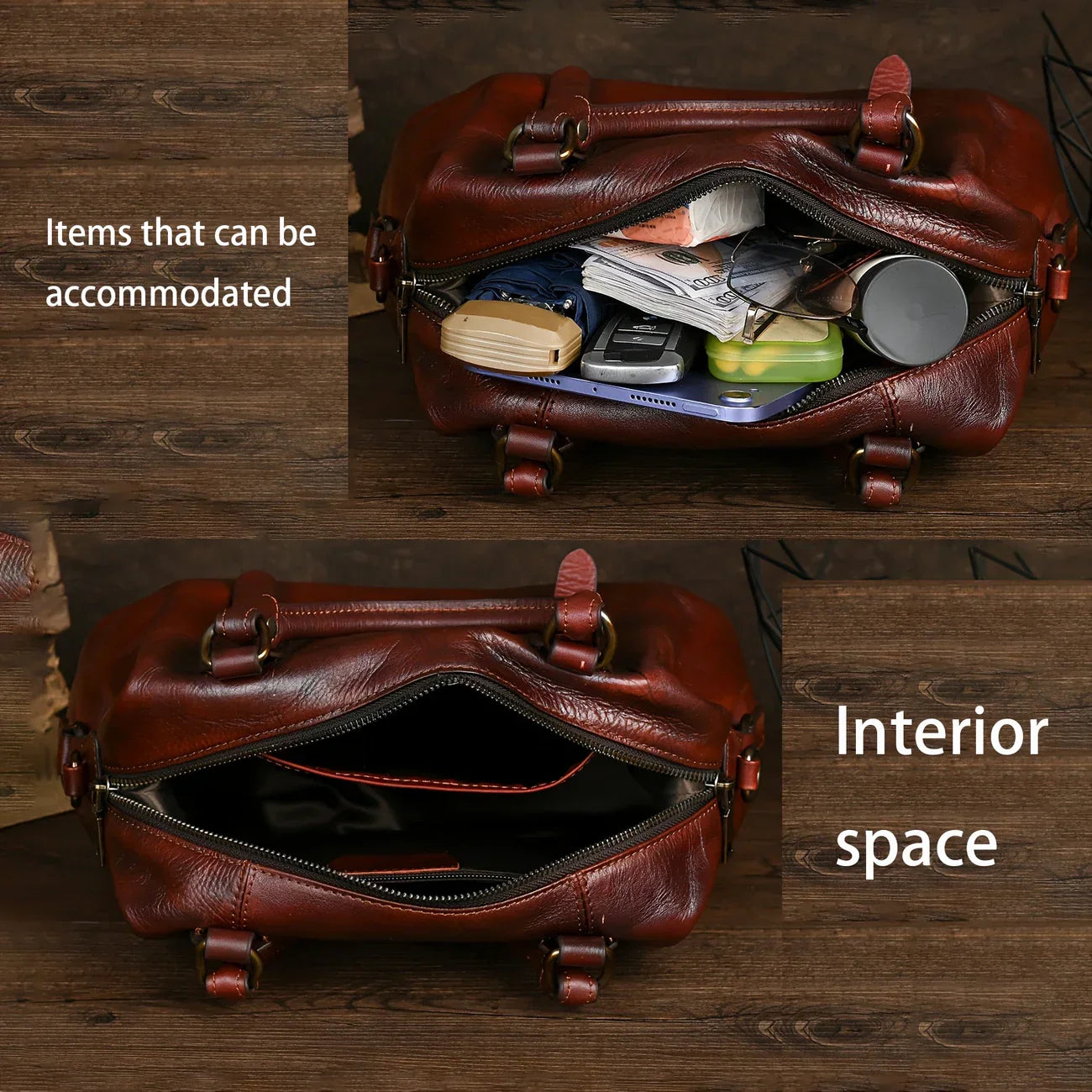 Bruine Leren Vintage Tas