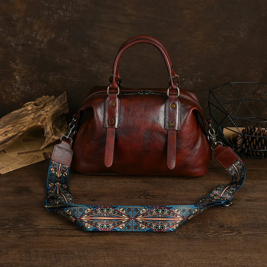 Bruine Leren Vintage Tas