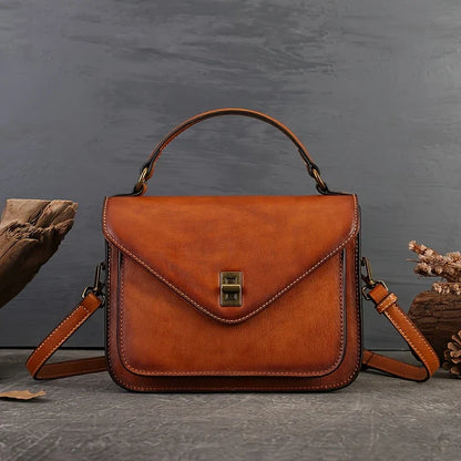 Echte Leren Dames Retro Mailman Crossbody Tas