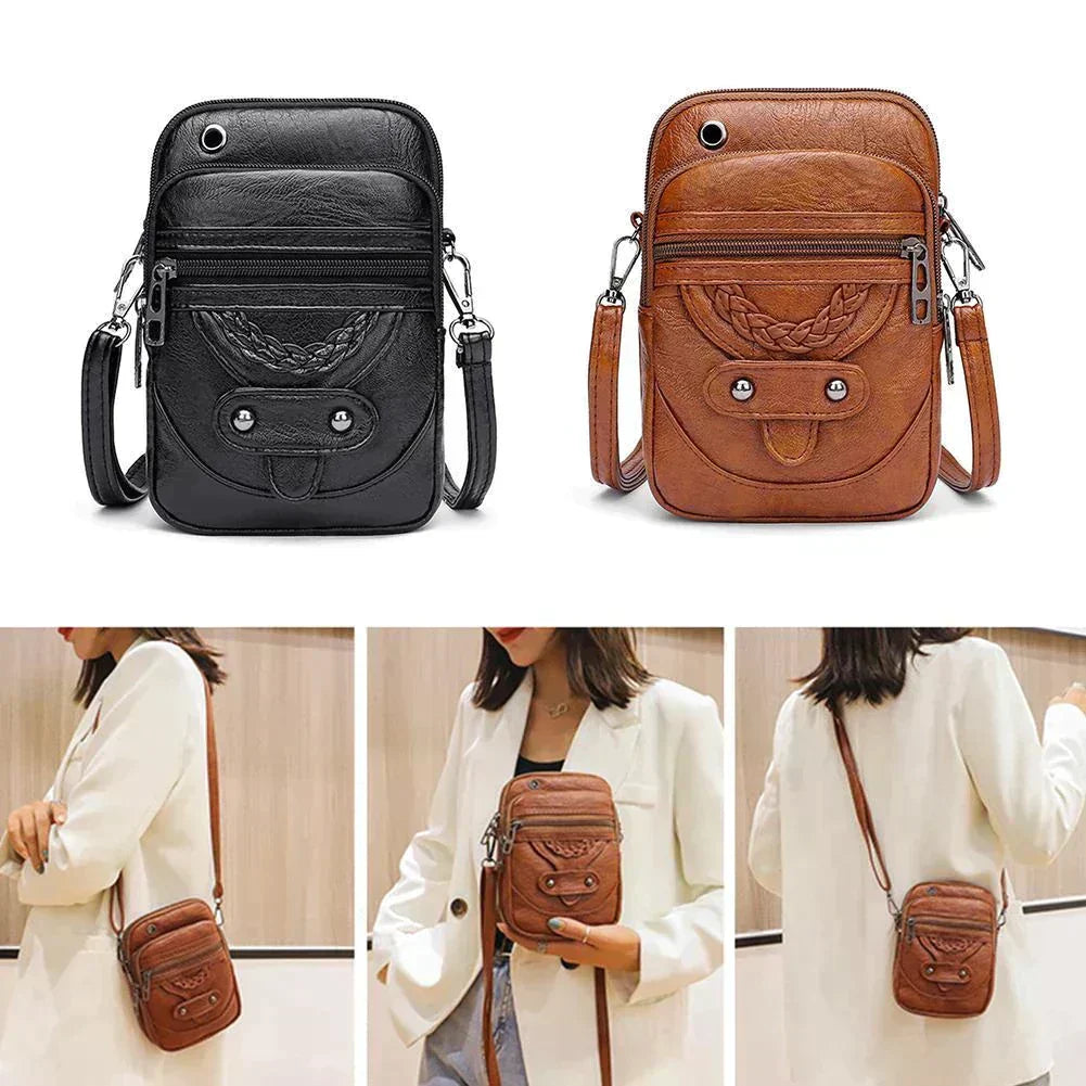 Vellana's Vintage Elegance | Leren Crossbody Tas