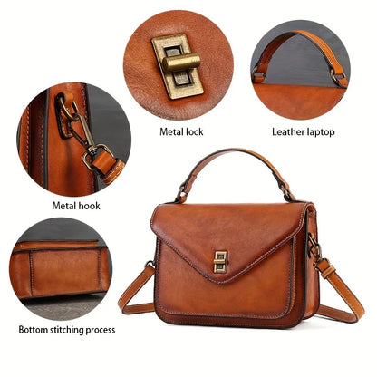 Echte Leren Dames Retro Mailman Crossbody Tas